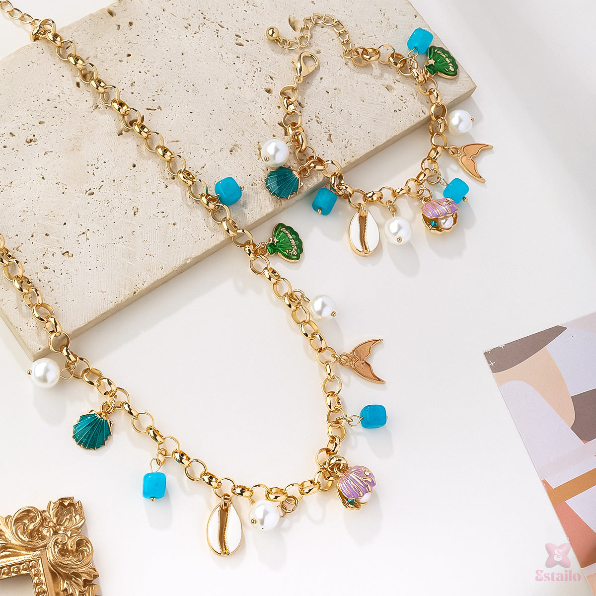 Coastal Charm Bracelet and Neckpiece