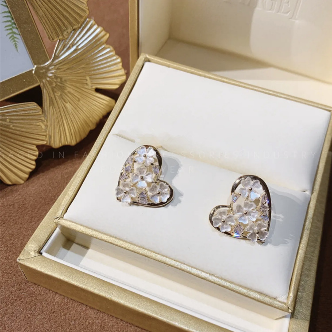 Heart Petal Stud Earrings
