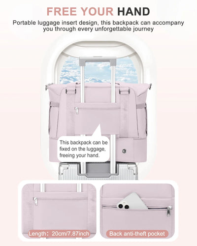 Gym Bag for Women, Large Travel Duffel Bag, Weekender Overnight Bag with Wet Pocket and Shoes Compartment for Travel, Gym, Yoga