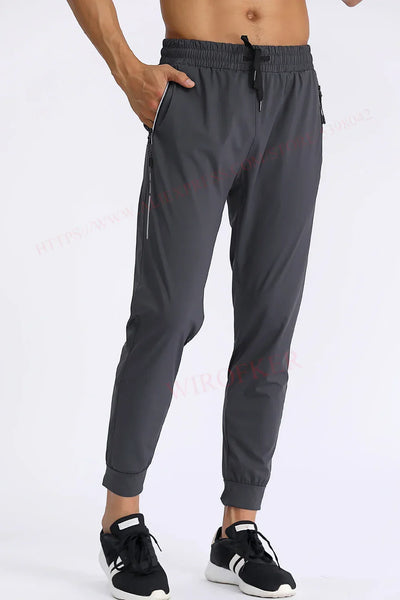 Gym Sweatpants Man Thin Fitness Trousers Slim Fit Quick Dry Running Long Pants Elastic Men Workout Pant