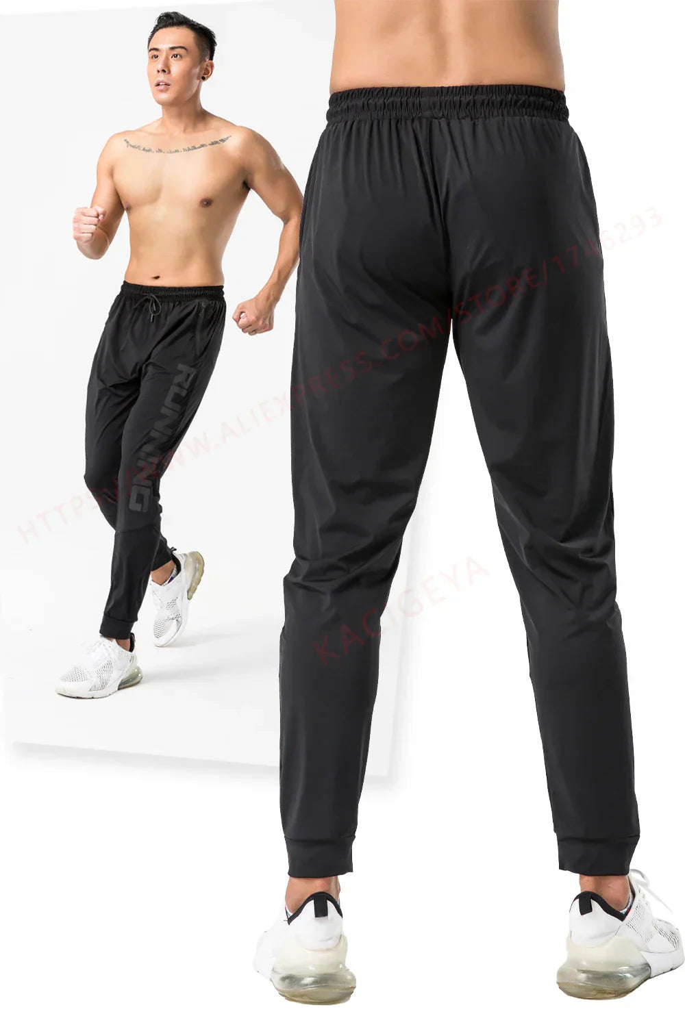 Gym Sweatpants Man Thin Fitness Trousers Slim Fit Quick Dry Running Long Pants Elastic Men Workout Pant