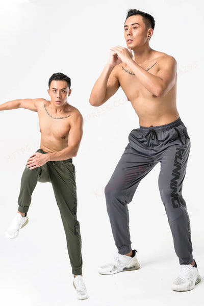 Gym Sweatpants Man Thin Fitness Trousers Slim Fit Quick Dry Running Long Pants Elastic Men Workout Pant