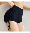 Summer Sport Shorts Casual Solid Elastics High Waist Side Drawstring Push Up Gym Shorts Women Fitness Yoga Shorts Streetwear