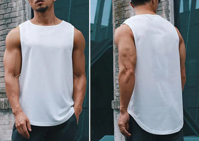 Gym Tank Top Men Mesh Quick Dry Bodybuilding Sleeveless Shirt Fitness Singlets Basketball Sportswear Muscle Vest Summer Clothing