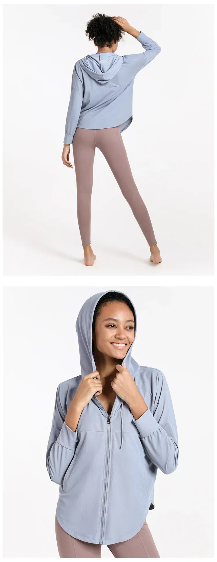 Summer Women Sport Jacket Thin Loose Zipper Yoga Coat Sun-Protective Clothes Top Fitness Running Hoodies Gym Workout Sweatshirts