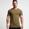 Men's Gym tshirt Men Running Sport T-shirt Fitness Bodybuilding Cotton Slim Tee shirt Tops Summer Male Jogging Training Clothing