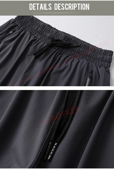 Gym Sweatpants Man Thin Fitness Trousers Slim Fit Quick Dry Running Long Pants Elastic Men Workout Pant