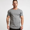 Men's Gym tshirt Men Running Sport T-shirt Fitness Bodybuilding Cotton Slim Tee shirt Tops Summer Male Jogging Training Clothing