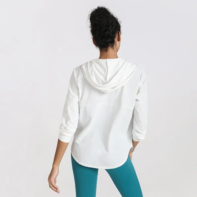 Summer Women Sport Jacket Thin Loose Zipper Yoga Coat Sun-Protective Clothes Top Fitness Running Hoodies Gym Workout Sweatshirts