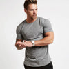 Men's Gym tshirt Men Running Sport T-shirt Fitness Bodybuilding Cotton Slim Tee shirt Tops Summer Male Jogging Training Clothing