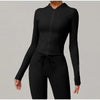Women Sports Zipper Jacket Yoga Long Sleeved Shirts Summer Sun Protection Clothing Fitness Running Gym Tops UV Resistant Coat