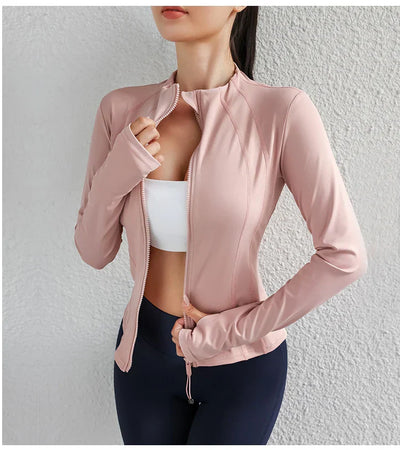 Women Yoga jacket Gym Wear zipper long sleeve fitness woman Jackets Coat