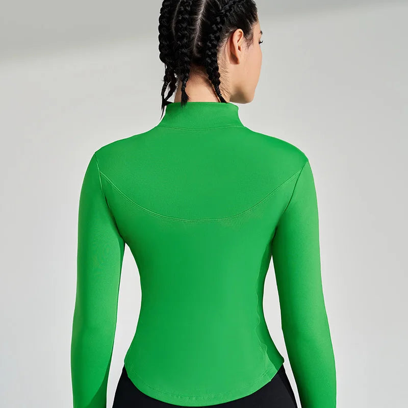 Women's Sports Fitness Long Sleeve Jacket New Yoga Clothing Tops Gym Tight Training Clothing Quick Dry Running Jacket