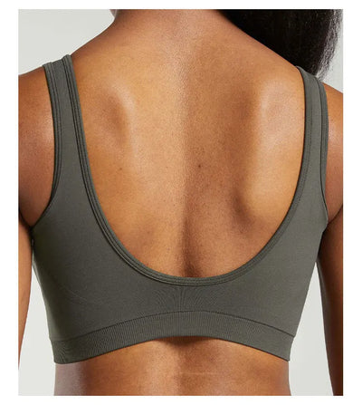 Sports Bra  Seamless Halter Neck Strap Bra Open Back Fitness Yoga Top Bras Support Women Workout Gym Crop Top