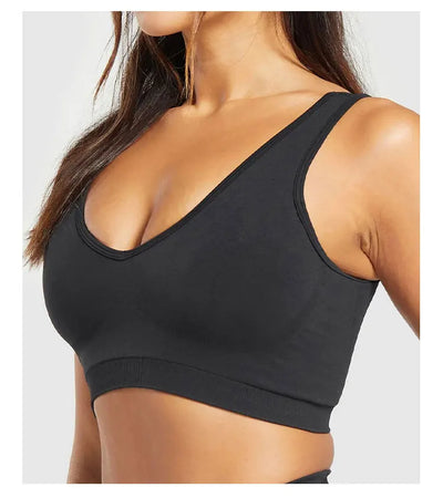 Sports Bra  Seamless Halter Neck Strap Bra Open Back Fitness Yoga Top Bras Support Women Workout Gym Crop Top