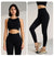 Women's sports fitness suit yoga running shock bra underwear slim leg lift hip tight base nine minutes trousers