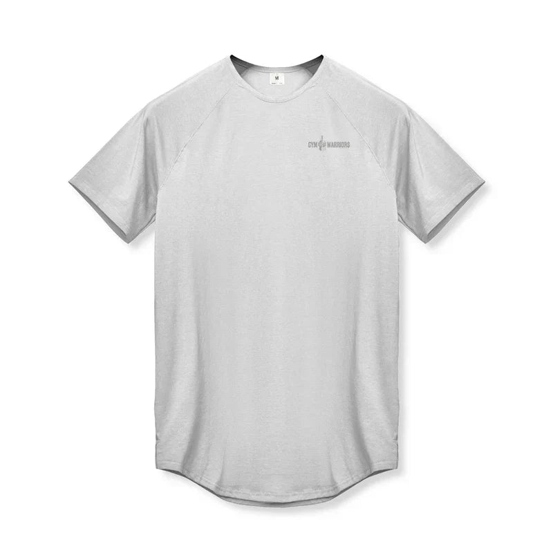 Gym Fitness Bodybuilding Muscle T-shirts Mens Fashion Hip Hop Slim Fit Sport Clothing Summer Quick Dry Breathable Sport Shirts