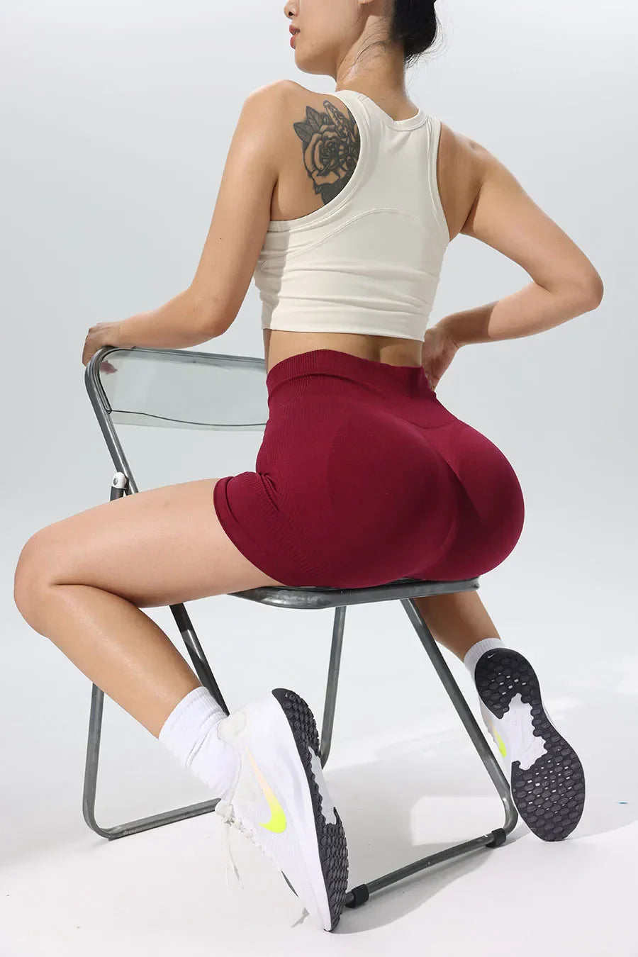 Women High Waist Yoga Shorts Workout Leggings Fitness Sportswear Woman Gym Running Activewear Tummy Control Sports Clothing