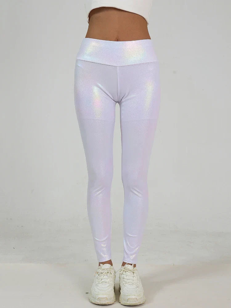 Women's Leggings Bright Leather Gym Sports Tights Sexy Yoga Pants High Waist Push Up Fitness Workout Female Leggings Sportswear