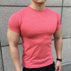 gyms Tight sports T-shirt  Men Summer Short Sleeve Fitness T Shirt Running Gym Compression T Shirt High Quality elasticity Tops