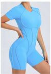 Short Jumpsuit Gym Clothes For Women Sportswear Fitness Overalls Backless Scrunch Booty Yoga Suit Sports Set Outfit