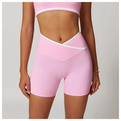 Yoga Shorts Women Fitness Shorts V-shaped Waist Running Cycling Shorts Breathable Sports Leggings High Waist Workout Gym Shorts
