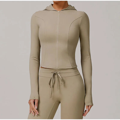 Women Sports Zipper Jacket Yoga Long Sleeved Shirts Summer Sun Protection Clothing Fitness Running Gym Tops UV Resistant Coat