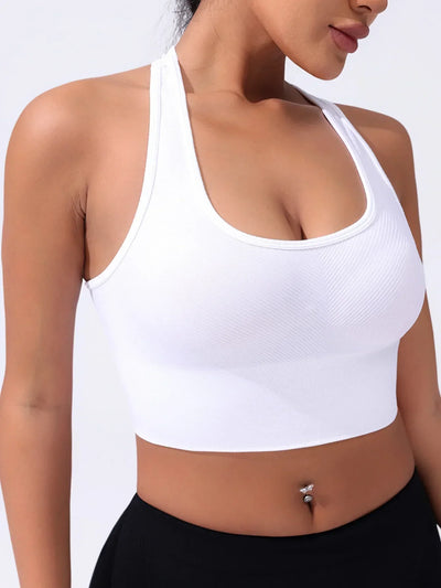 Seamless Sport Bras Gym Top High Intensity Underwear Running Training Yoga Bra Shockproof Ribbed  Fitness Yoga Vest Crop Top