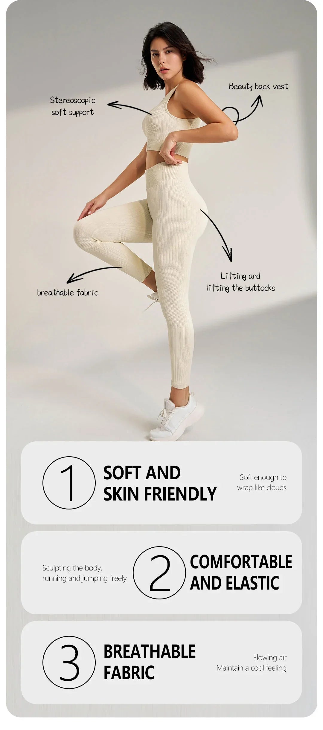 Women's sports fitness suit yoga running shock bra underwear slim leg lift hip tight base nine minutes trousers