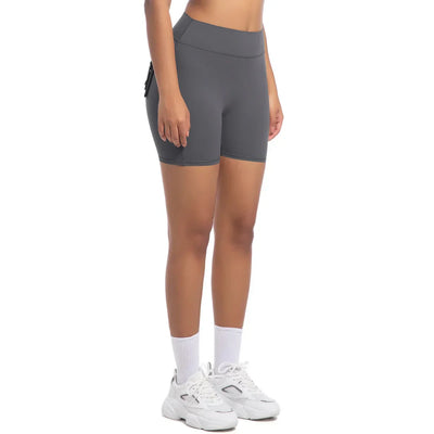 Womens Workout Shorts with Pockets Scrunch Butt Gym Biker Shorts High Waisted Booty Cargo Pants Yoga Running Leggings Activewear