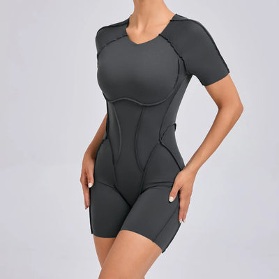 Short Jumpsuit Gym Clothes For Women Sportswear Fitness Overalls Backless Scrunch Booty Yoga Suit Sports Set Outfit