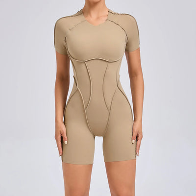Short Jumpsuit Gym Clothes For Women Sportswear Fitness Overalls Backless Scrunch Booty Yoga Suit Sports Set Outfit