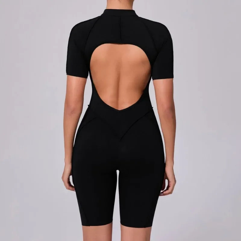 Women‘s Sports Jumpsuits Sets Fitness Combination impact bodysuit Shorts Outdoors Gym Workout Sexy Sports Jumpsuit kit Clothes