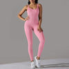Women's Fitness seamless jumpsuit Solid Color Sports Jumpsuit Fitness Yoga Suit Jumpsuit Set Summer Ribbed Shapewear