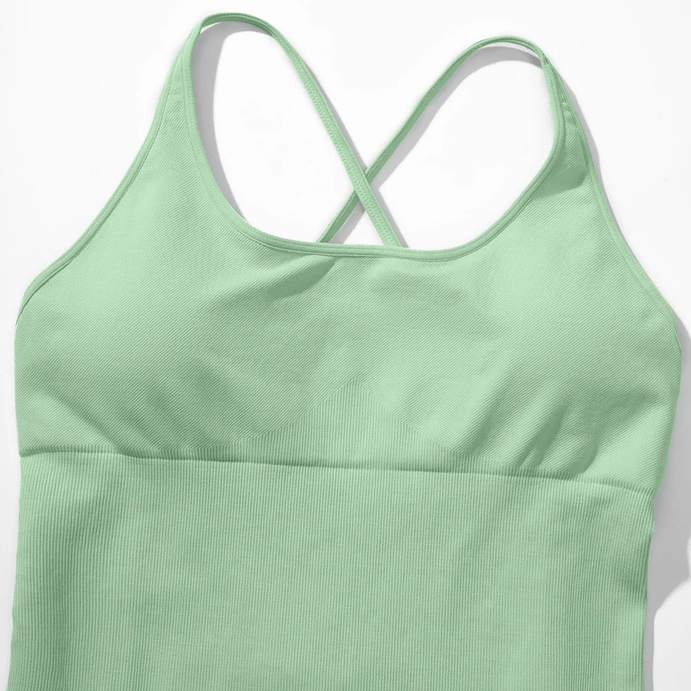 Jumpsuit Women One-piece Outfit  Sleeveless Square Neck  Bodysuit  Casual Streetwear Playsuits Sport Fitness Jumpsuit Women