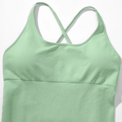 Jumpsuit Women One-piece Outfit  Sleeveless Square Neck  Bodysuit  Casual Streetwear Playsuits Sport Fitness Jumpsuit Women