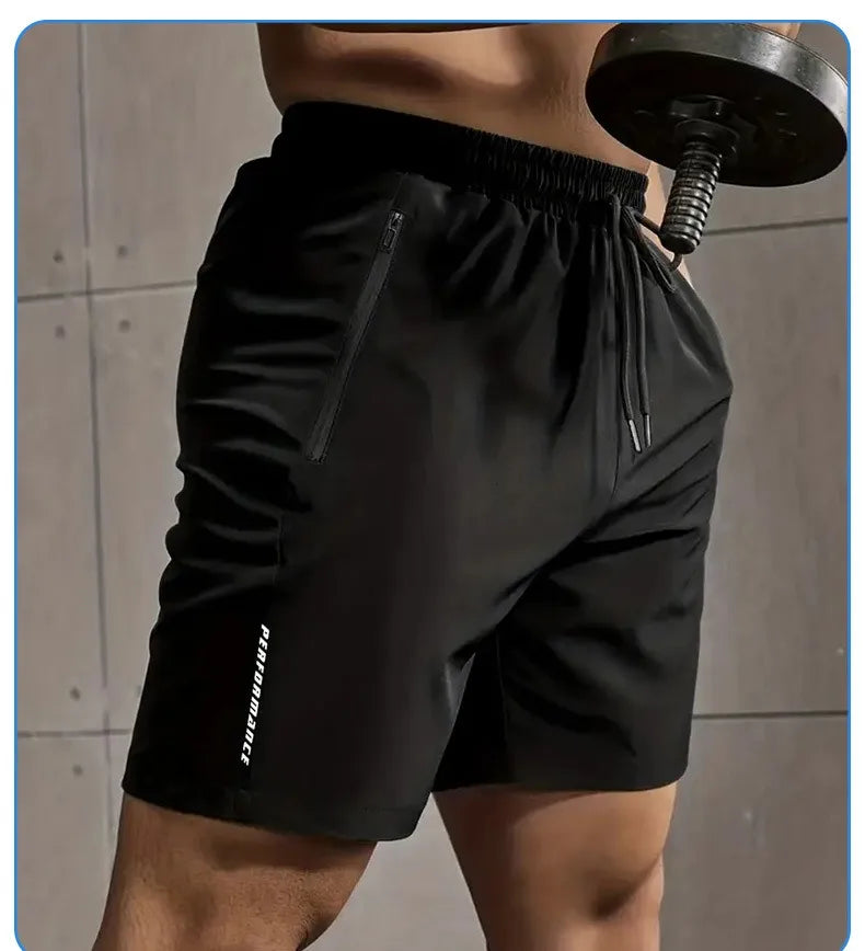 Gym Fitness Shorts Men Workout Running Cycling Quick Drying Breathable Drawstring Sports Shorts Outdoor Running Short Pants