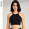 Women's sexy halter top gym high intensity workout yoga clothing gathered shockproof sports underwear yoga undershirt
