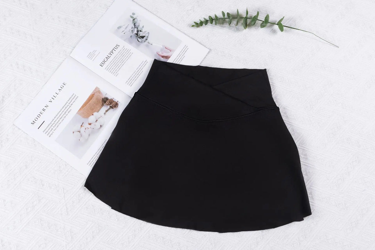 Women Fitness Shorts Skirts Yoga Seamless Leggings High Elastic Sports Fashion Gym Trainning Tennis Dresses High-Waist Skirts