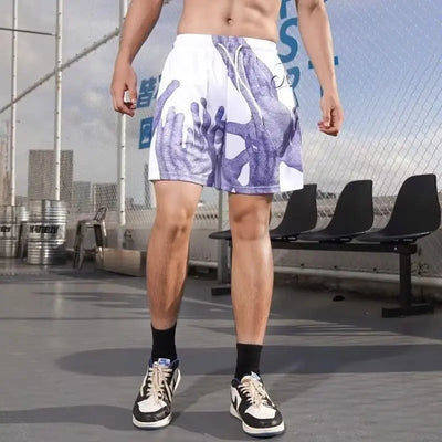 Mens Basketball Shorts Casual Sports Jogging Mesh Short Pants Man Gym Fitness Workout Quick Dry Summer Print Shorts
