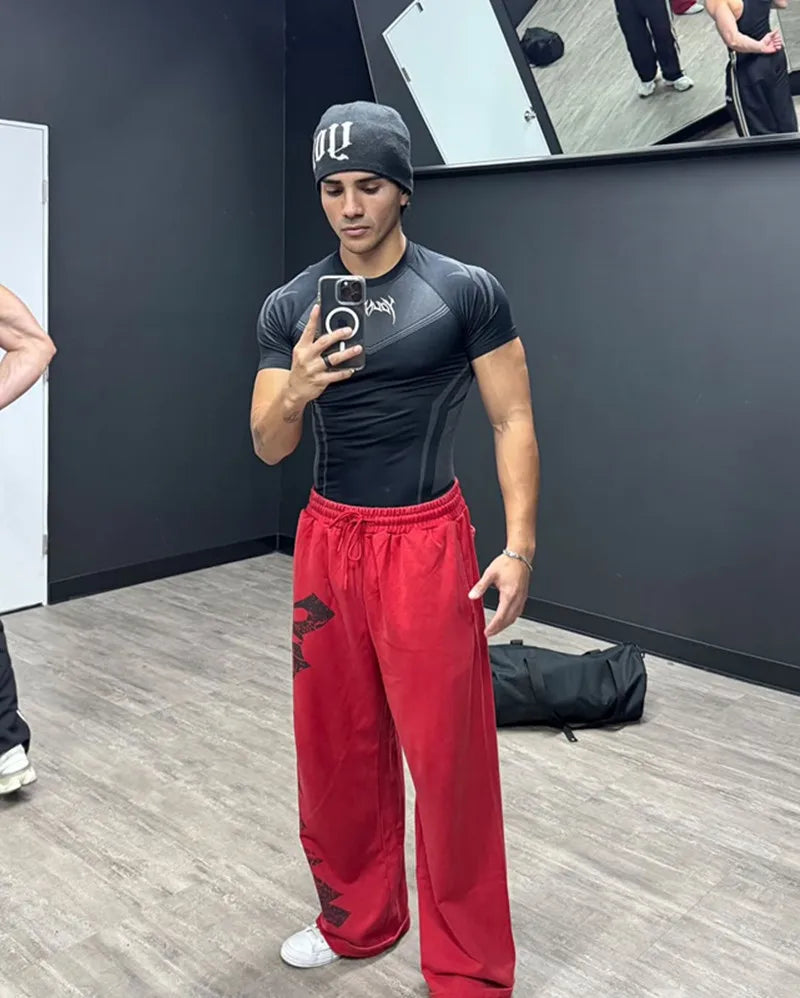 2025 YOUNGAL New Men's Fitness T-shirts clothing  sports Tshirt tights high elastic training short sleeve fitness man clothing