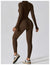 Women's Jumpsuits One-Piece Suit Zipper Long Sleeved Yoga Set Gym Push Up Workout Clothes Fitness Bodysuit Sportswear Tracksuit