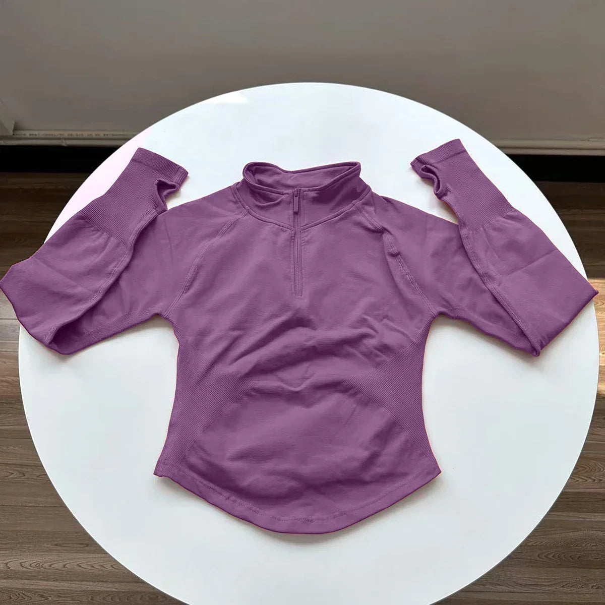 Half Zippy Jacket Women Running Long Sleeves Gym Coats Sports Shirts Gym Fitness Workout Pilates Clothes