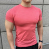 gyms Tight sports T-shirt  Men Summer Short Sleeve Fitness T Shirt Running Gym Compression T Shirt High Quality elasticity Tops