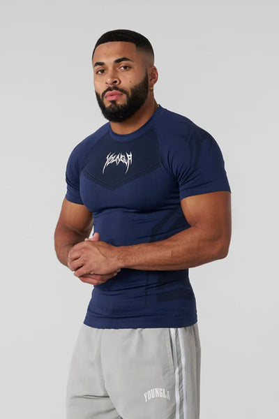 2025 YOUNGAL New Men's Fitness T-shirts clothing  sports Tshirt tights high elastic training short sleeve fitness man clothing