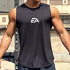Mens Running Sleeveless Sport Tank Tops Gym Bodybuilding Fitness Workout Muscle Vests Mesh Cool Breathable Quick Dry T-Shirts