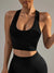 Seamless Sport Bras Gym Top High Intensity Underwear Running Training Yoga Bra Shockproof Ribbed  Fitness Yoga Vest Crop Top