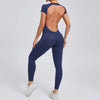 Women's Yoga Jumpsuit Fitness Sport Set Overalls Gym Clothing Wear Pilates Workout Clothes Women Short Sleeves Outfit Activewear