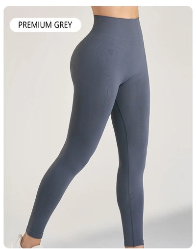 Women's Sports Fitness Leggings Seamless High Waist Stretch Solid Color Yoga Leggings Training Running Gym Quick Dry Breathable