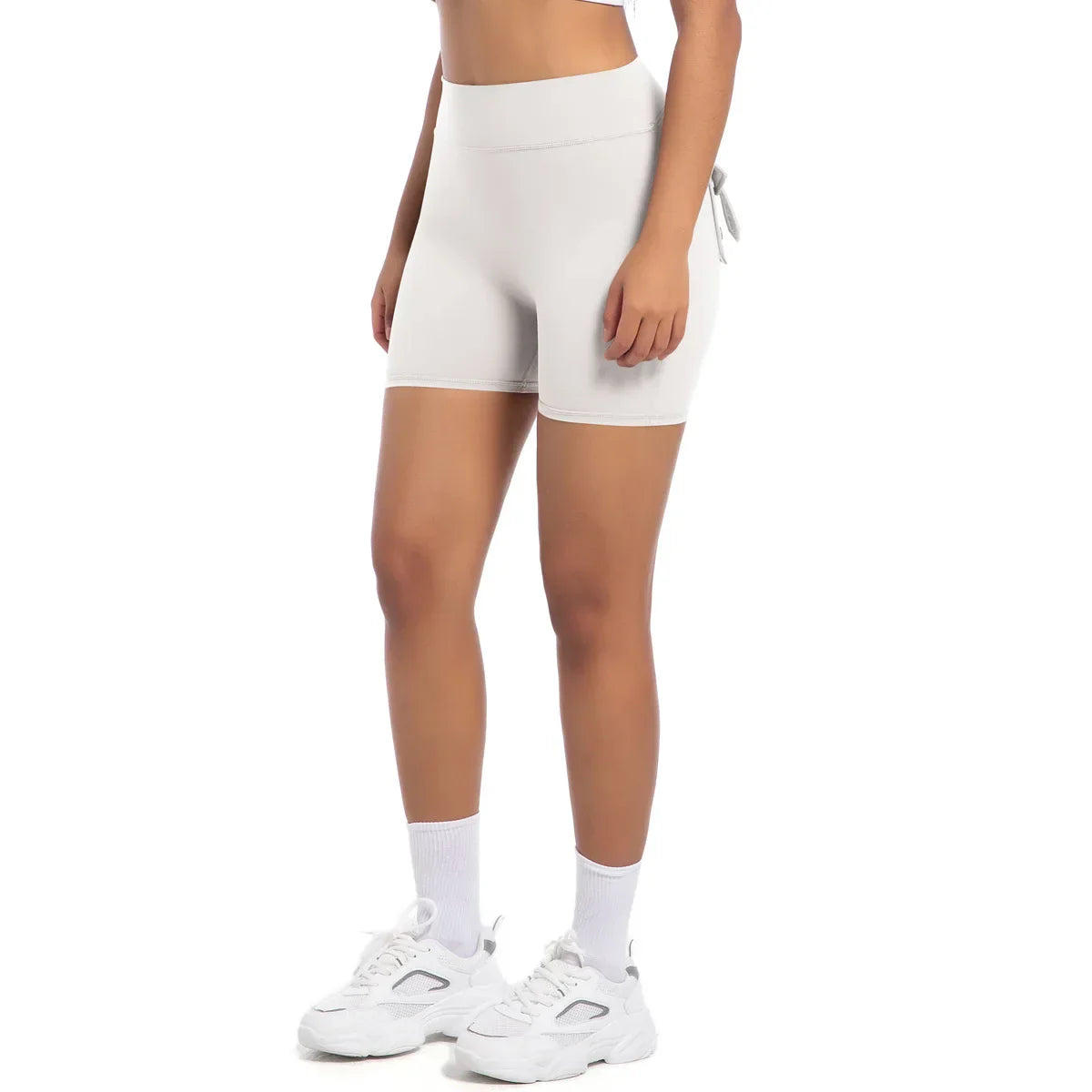 Womens Workout Shorts with Pockets Scrunch Butt Gym Biker Shorts High Waisted Booty Cargo Pants Yoga Running Leggings Activewear